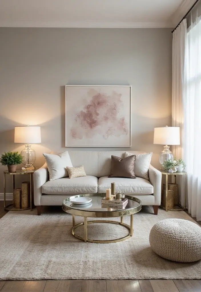 26 Living Room Decor With Mirror Ideas That Add Depth and Light - 3. Mirrored Furniture