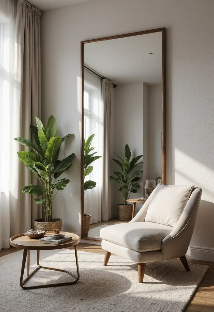 26 Living Room Decor With Mirror Ideas That Add Depth and Light - 4. Floor-to-Ceiling Mirrors