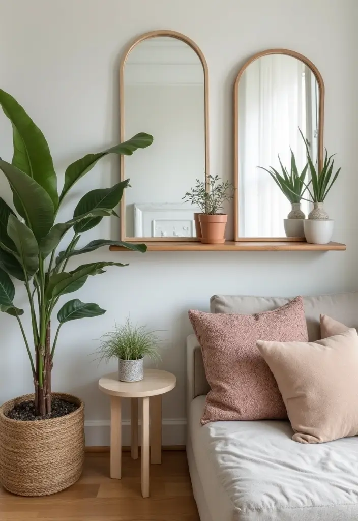 26 Living Room Decor With Mirror Ideas That Add Depth and Light - 8. Mirrors in Unexpected Places