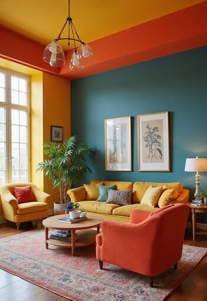 27 Bold Living Room Ideas That Make a Strong Design Statement - 11. Color-Blocking Techniques