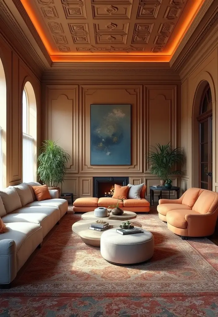 27 Bold Living Room Ideas That Make a Strong Design Statement - 11. Statement Ceilings