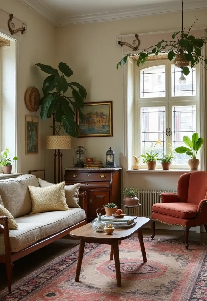 27 Bold Living Room Ideas That Make a Strong Design Statement - 13. Vintage Finds