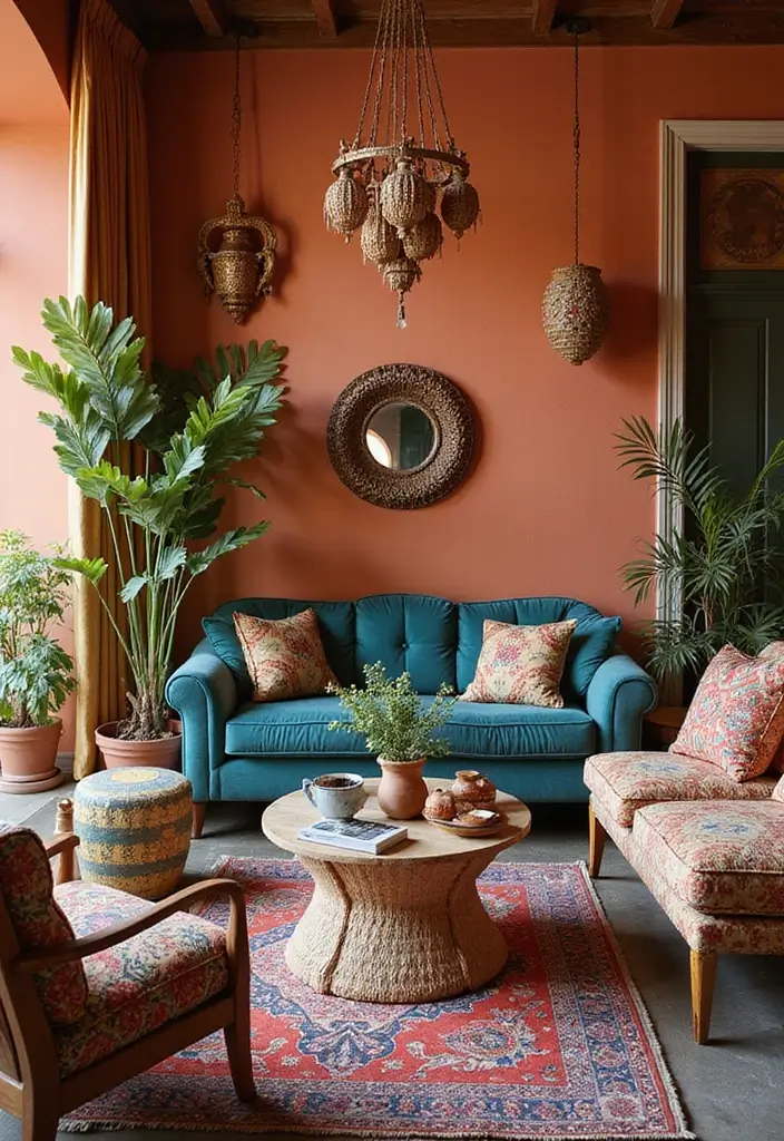 27 Bold Living Room Ideas That Make a Strong Design Statement - 14. Global Influence