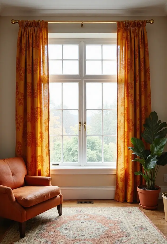 27 Bold Living Room Ideas That Make a Strong Design Statement - 25. Bold Curtains