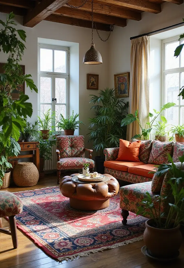 27 Bold Living Room Ideas That Make a Strong Design Statement - 4. Bohemian Eclecticism