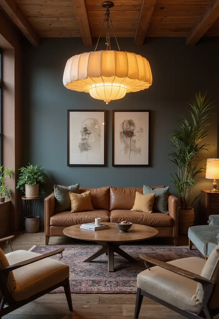 27 Bold Living Room Ideas That Make a Strong Design Statement - 6. Statement Lighting Fixtures