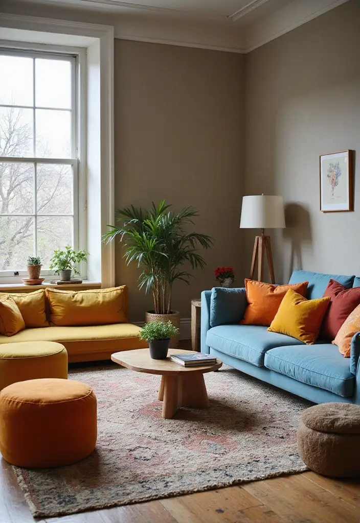 27 Bold Living Room Ideas That Make a Strong Design Statement - 7. Unique Furniture Arrangements