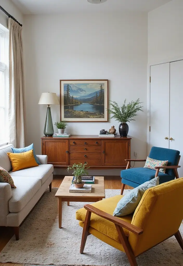 27 Bold Living Room Ideas That Make a Strong Design Statement - 8. Mixing Vintage and Modern