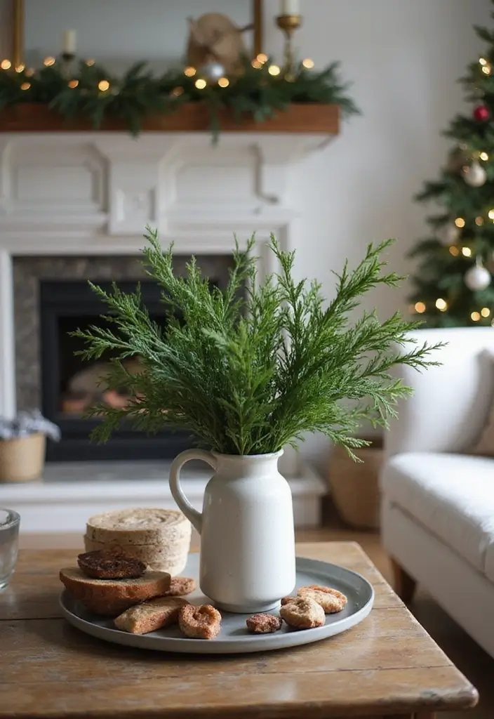 27 Christmas Living Room Decorations That Feel Cozy and Magical - 11. Botanical Arrangements