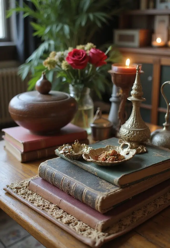 27 Christmas Living Room Decorations That Feel Cozy and Magical - 14. Vintage Decor Finds