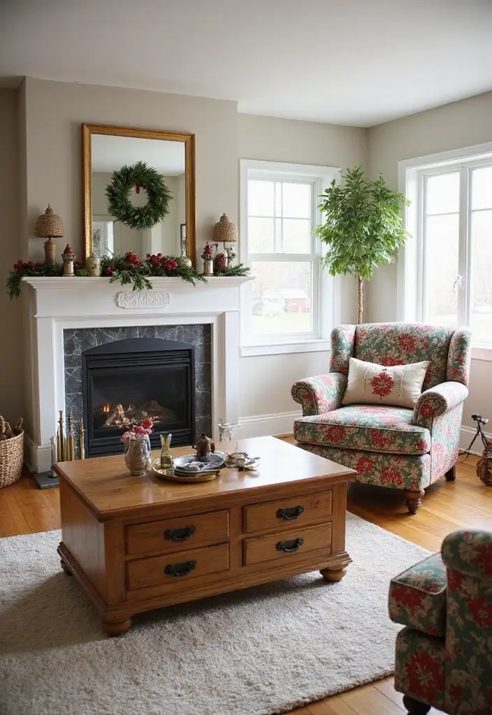 27 Christmas Living Room Decorations That Feel Cozy and Magical - 16. Upcycled Furniture