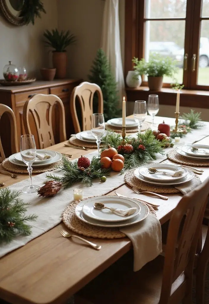 27 Christmas Living Room Decorations That Feel Cozy and Magical - 19. Seasonal Table Runners