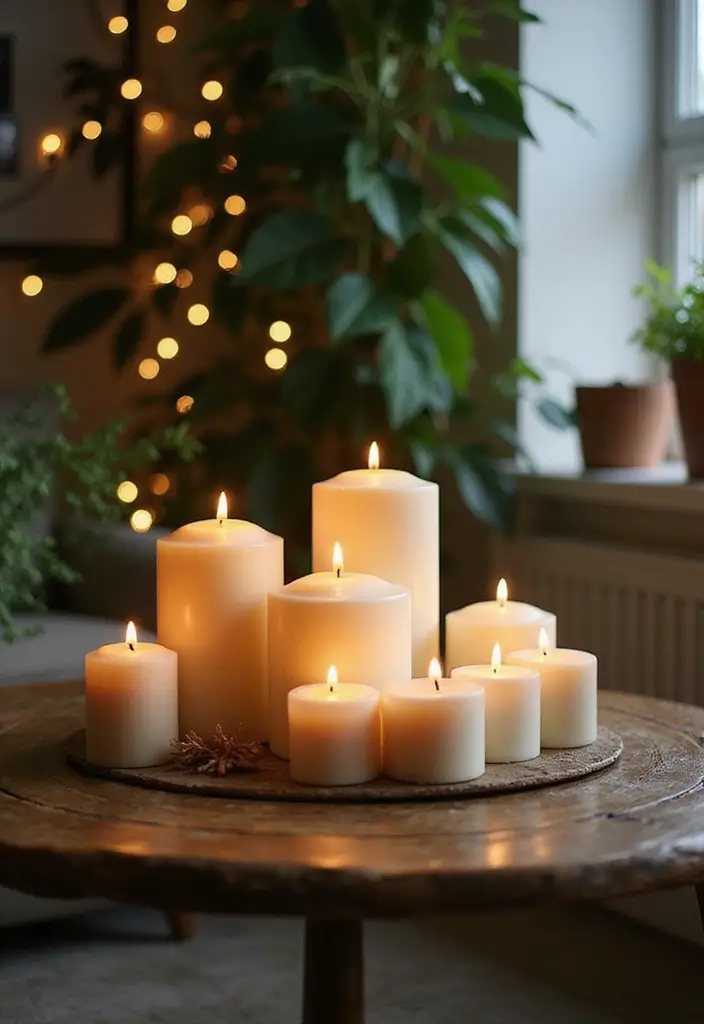 27 Christmas Living Room Decorations That Feel Cozy and Magical - 4. Eco-Friendly Candles
