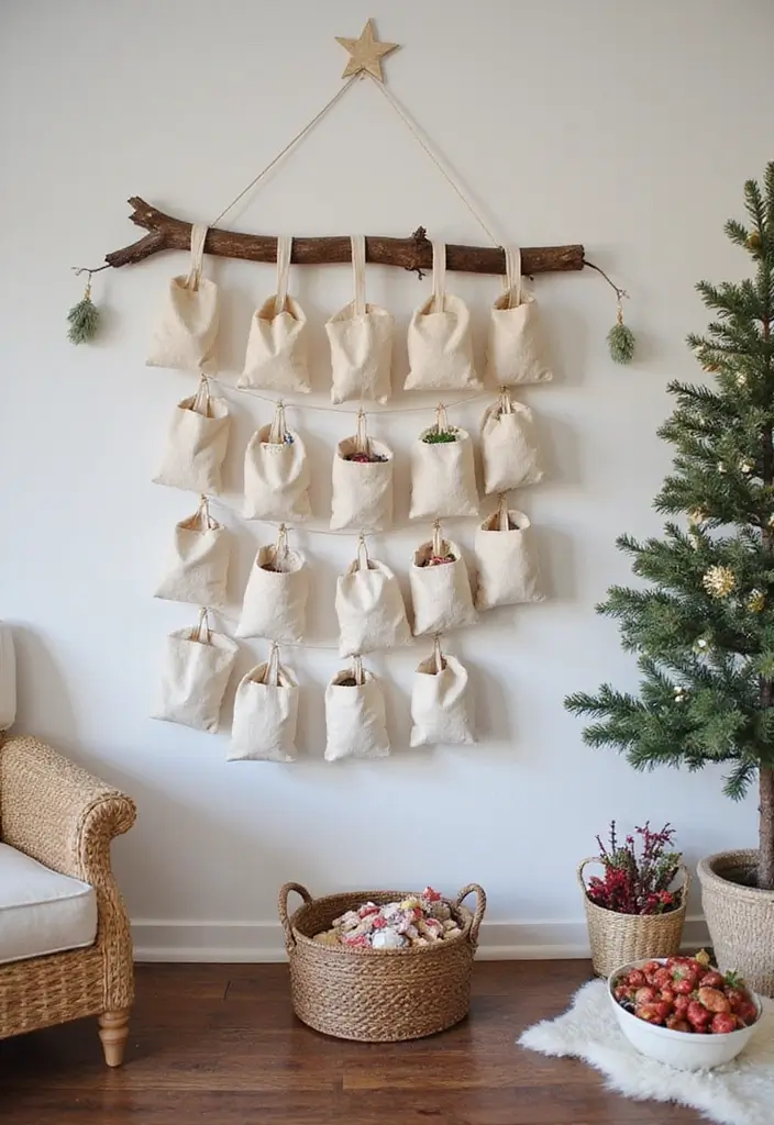 27 Christmas Living Room Decorations That Feel Cozy and Magical - 8. DIY Advent Calendar
