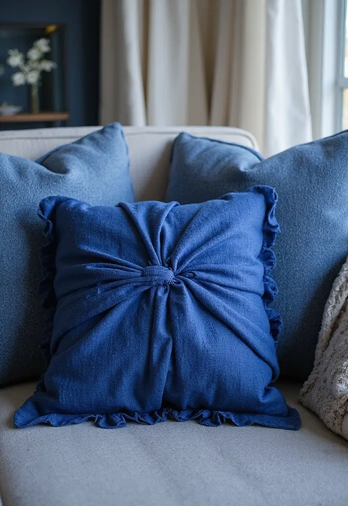 27 Cobalt Blue Living Room Ideas That Feel Bold and Unique - 22. Cobalt Blue in Textured Fabrics
