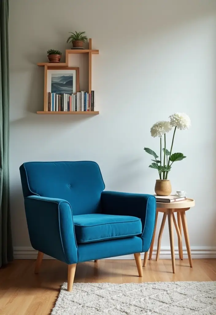 27 Cobalt Blue Living Room Ideas That Feel Bold and Unique - 25. Cobalt Blue in Nooks and Corners