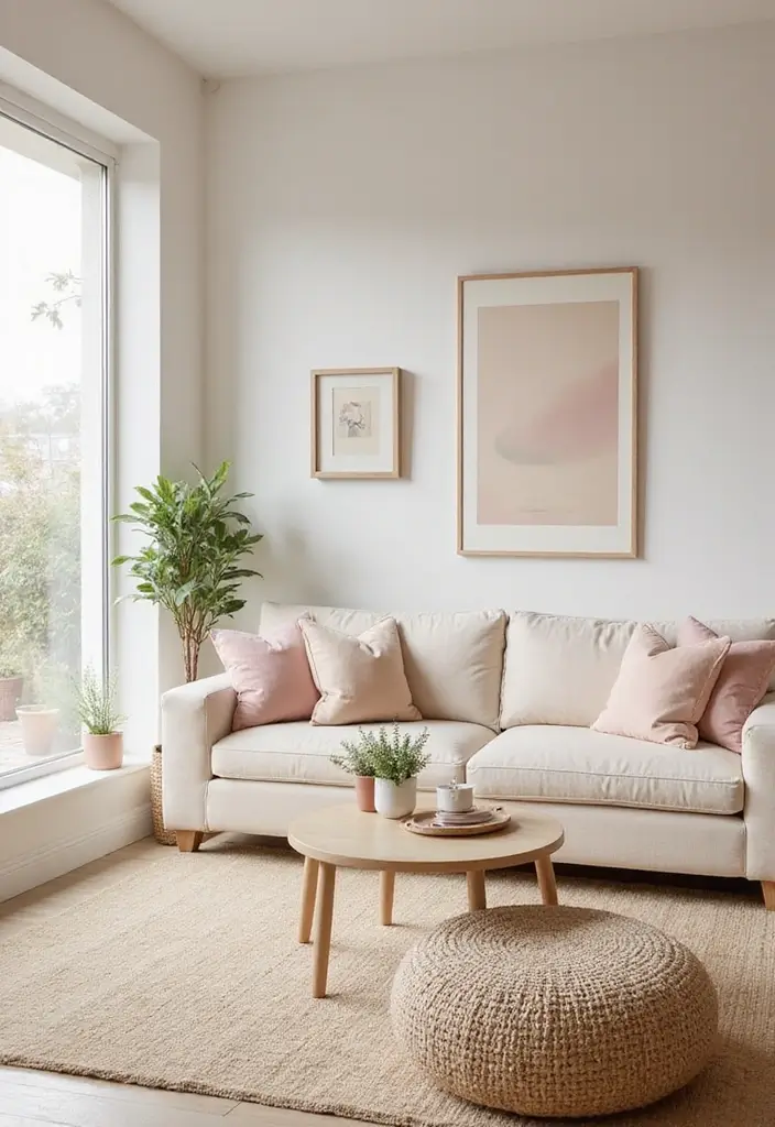 27 Cream Living Room Ideas That Feel Soft and Elegant - 11. Soft Color Accents