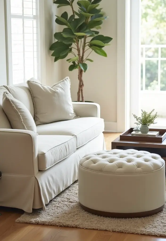 27 Cream Living Room Ideas That Feel Soft and Elegant - 15. Functional Decor