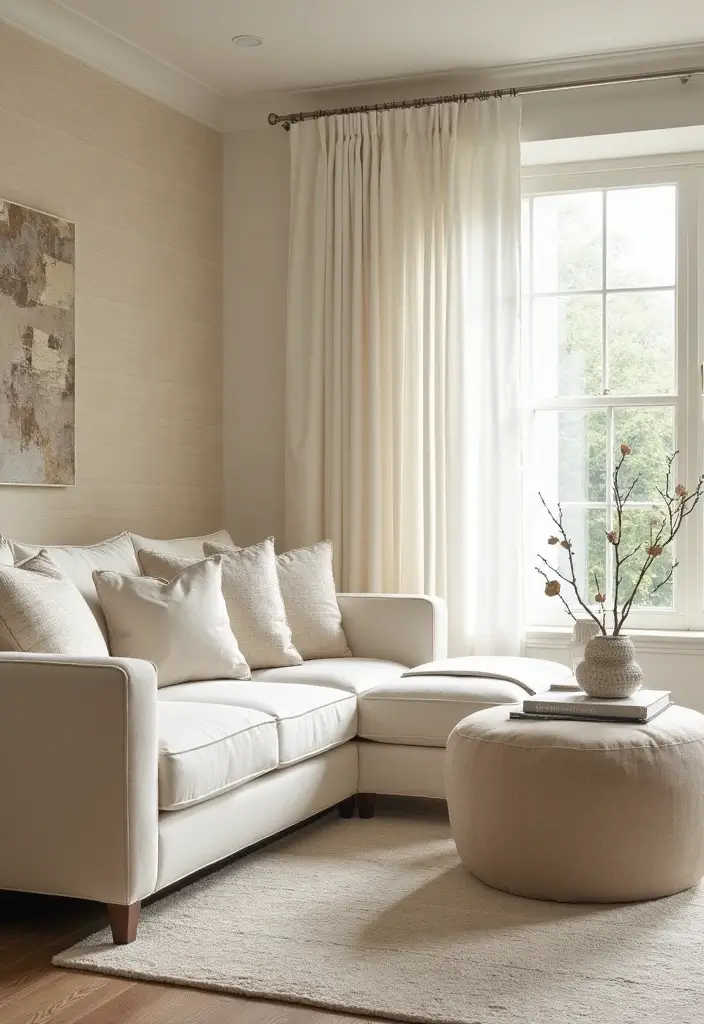 27 Cream Living Room Ideas That Feel Soft and Elegant - 18. Textured Wall Treatments