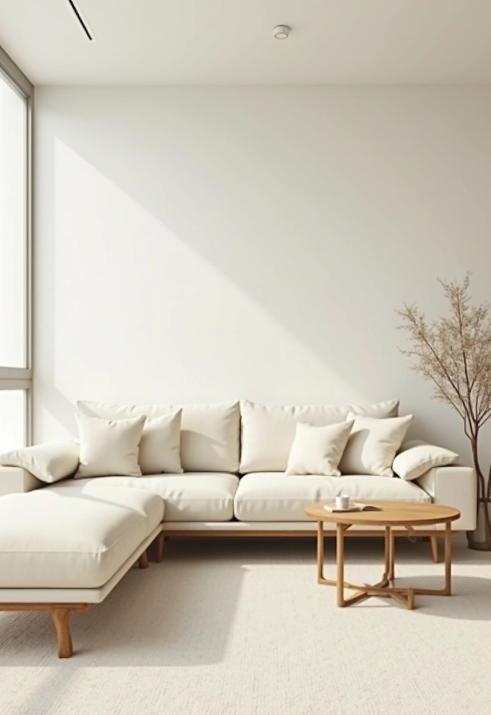 27 Cream Living Room Ideas That Feel Soft and Elegant - 2. Minimalist Furniture