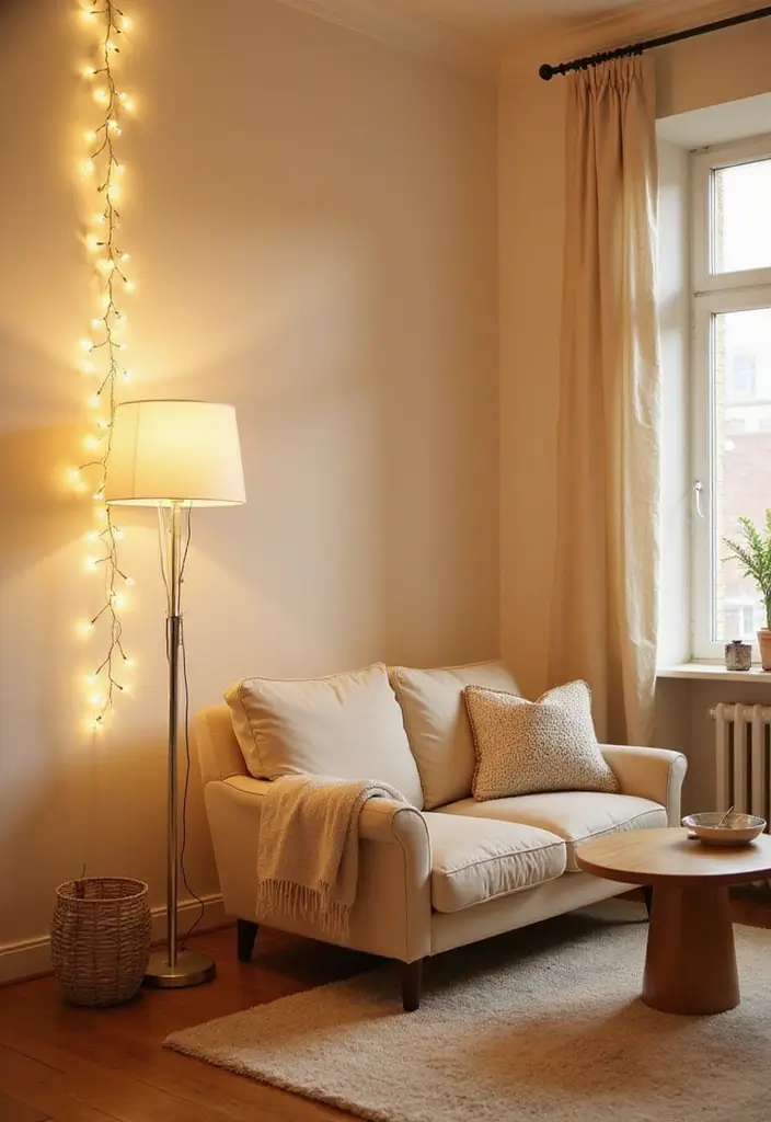 27 Cream Living Room Ideas That Feel Soft and Elegant - 21. Soft, Cozy Lighting