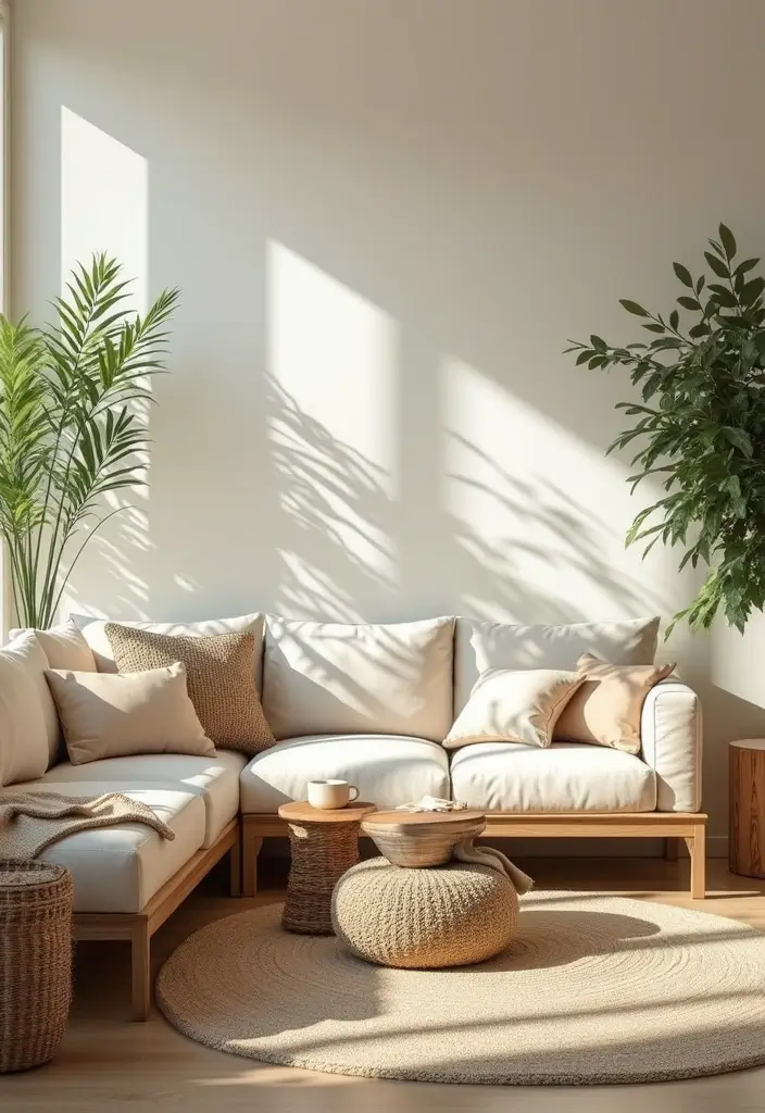 27 Cream Living Room Ideas That Feel Soft and Elegant - 5. Natural Elements