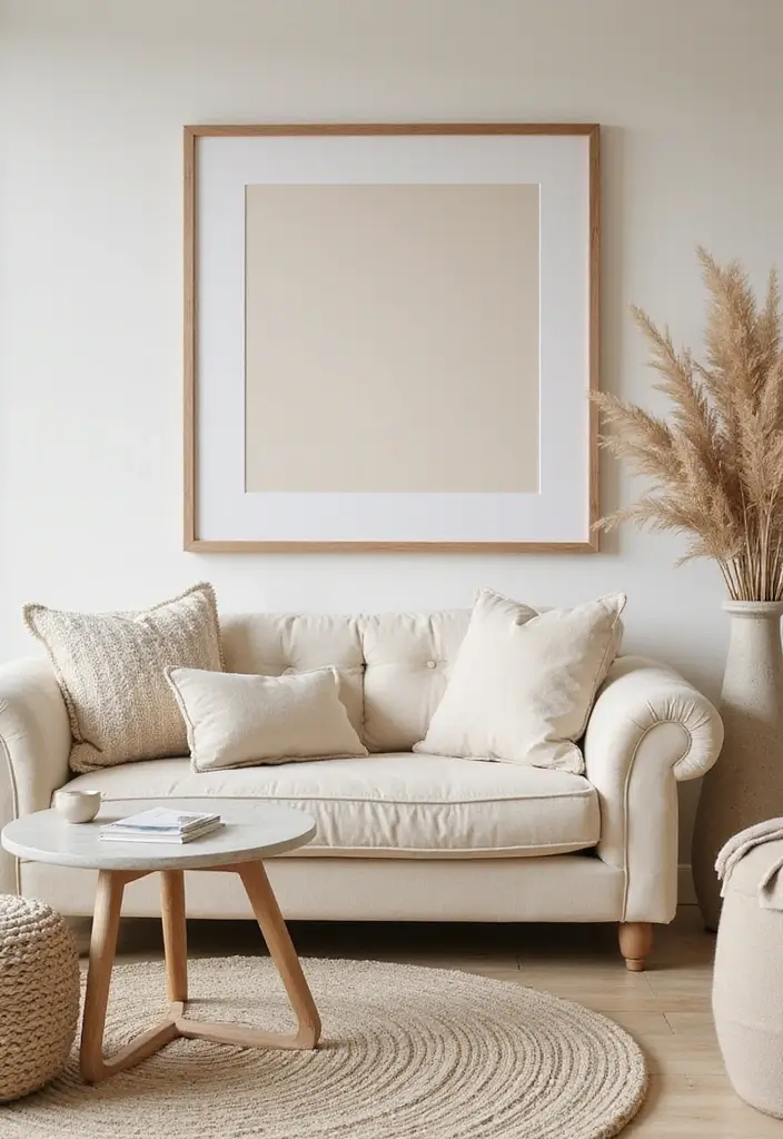 27 Cream Living Room Ideas That Feel Soft and Elegant - 9. Monochrome Palette