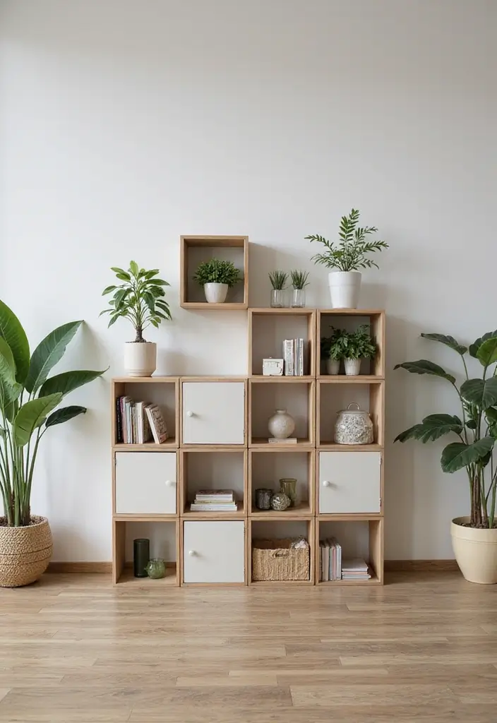 27 Cube Organizer Ideas Living Room That Keep Things Neat and Stylish - 10. Cube Organizers as Room Dividers