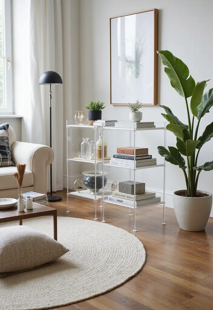 27 Cube Organizer Ideas Living Room That Keep Things Neat and Stylish - 13. Clear Acrylic Cube Organizers