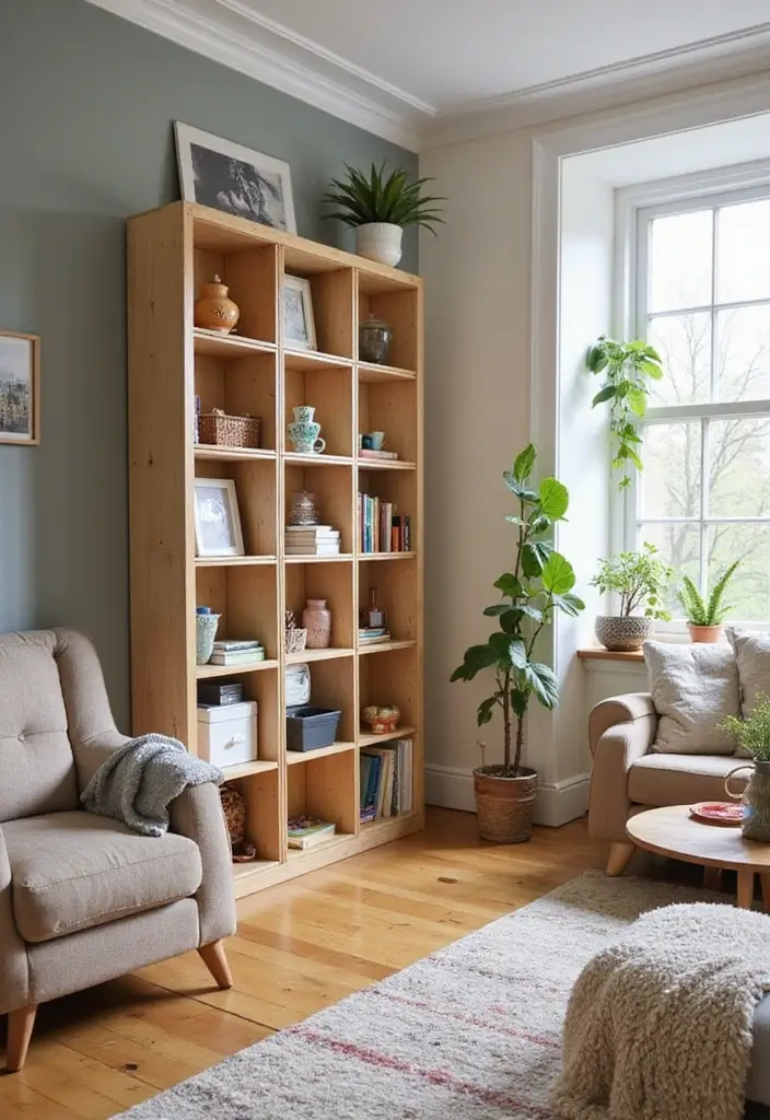 27 Cube Organizer Ideas Living Room That Keep Things Neat and Stylish - 16. Cube Organizers with Personality
