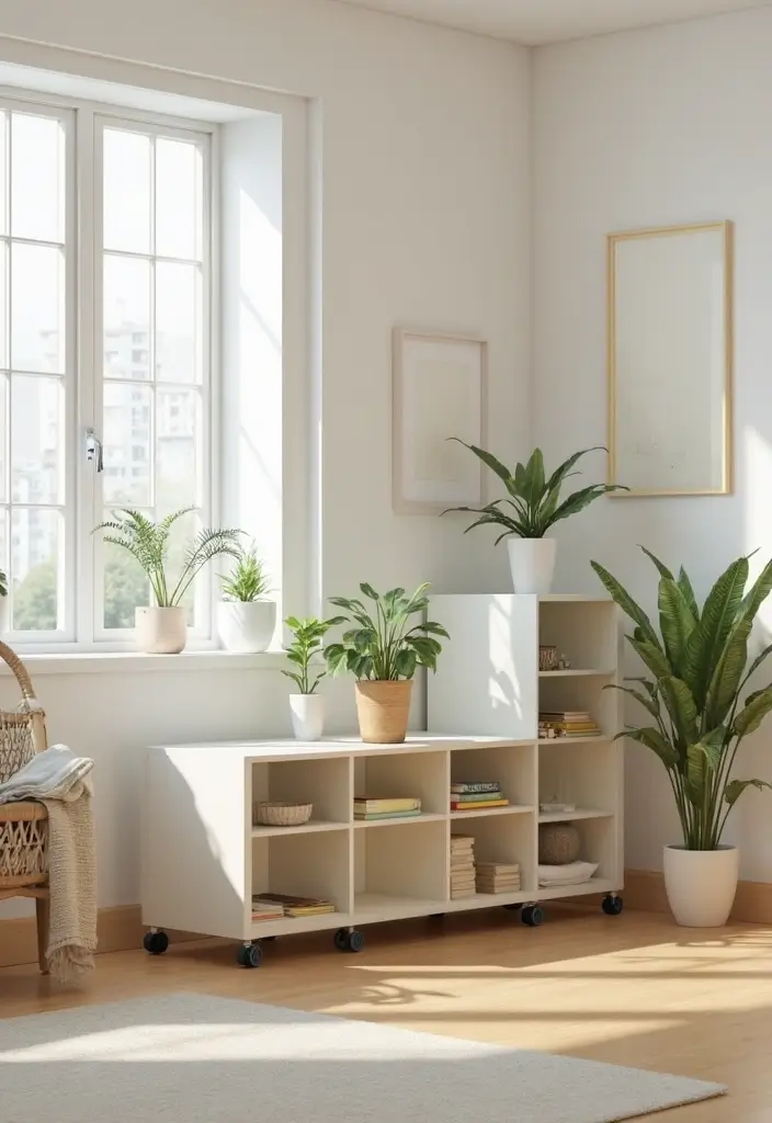 27 Cube Organizer Ideas Living Room That Keep Things Neat and Stylish - 18. Cube Organizer on Casters