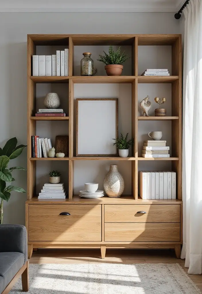 27 Cube Organizer Ideas Living Room That Keep Things Neat and Stylish - 21. Cube Organizers with Open Shelving