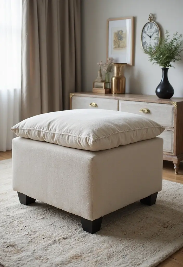 27 Cube Organizer Ideas Living Room That Keep Things Neat and Stylish - 3. Cube Ottoman with Storage