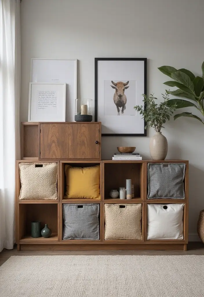 27 Cube Organizer Ideas Living Room That Keep Things Neat and Stylish - 7. Multi-Toned Cube Storage