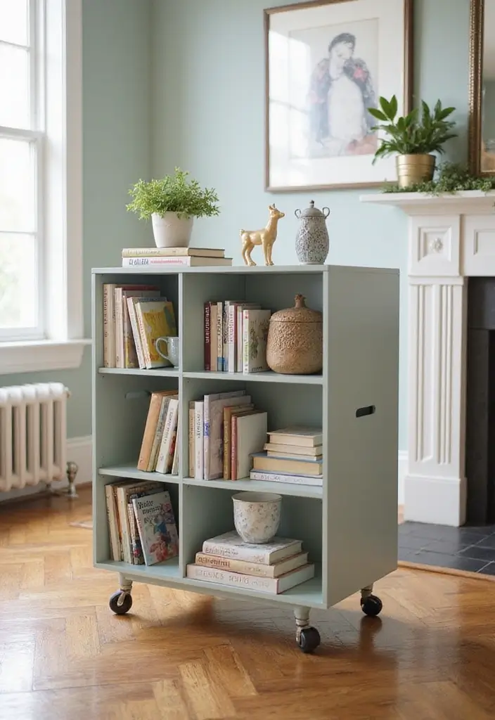 27 Cube Organizer Ideas Living Room That Keep Things Neat and Stylish - 9. Cube Organizers with Wheels