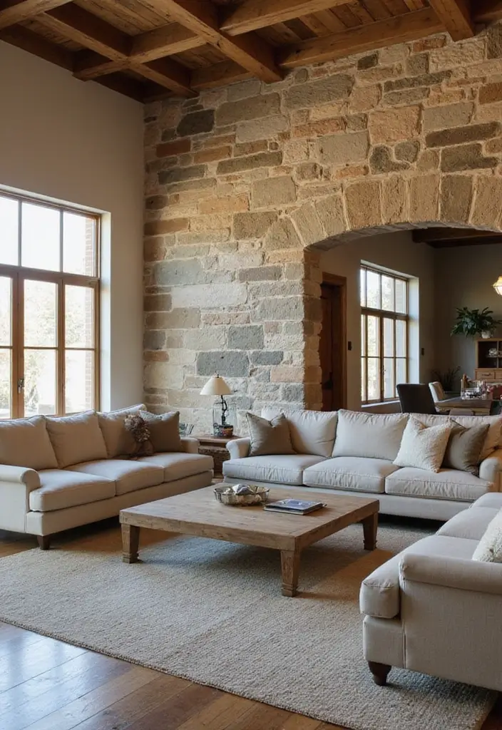 27 Earthy Decor Living Room Ideas That Feel Natural and Soothing - 18. Try Earthy Wall Treatments