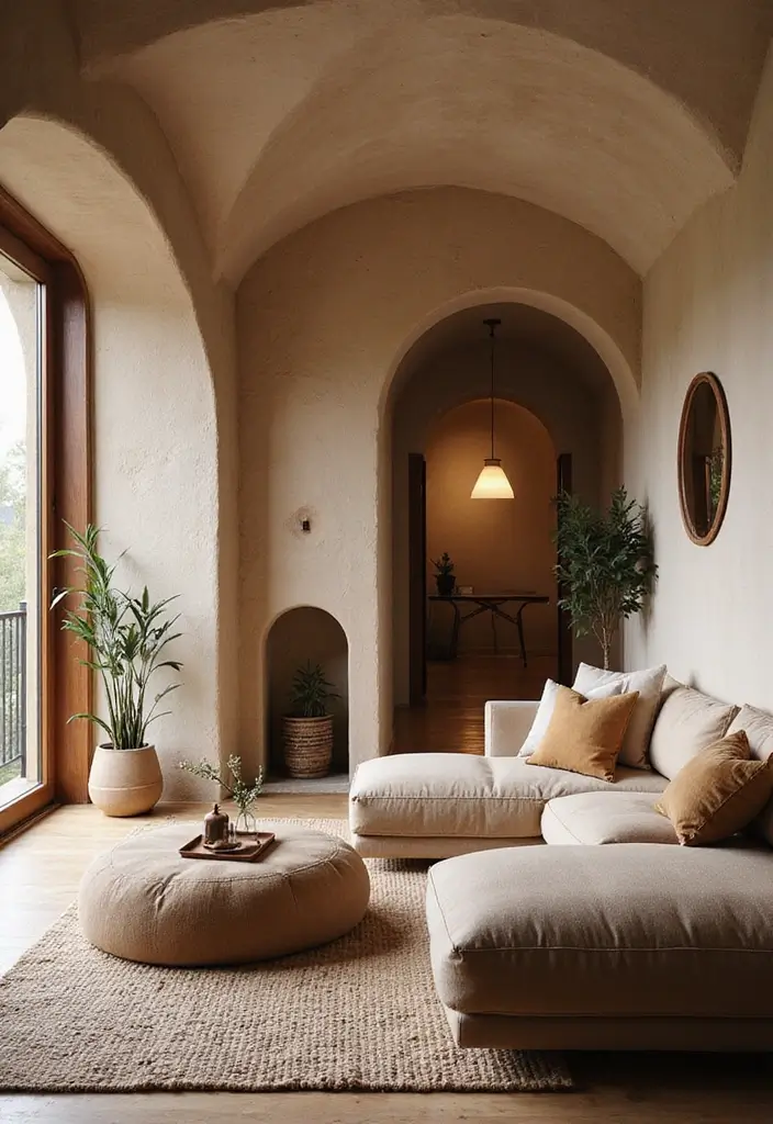 27 Earthy Decor Living Room Ideas That Feel Natural and Soothing - 22. Highlight Architectural Features