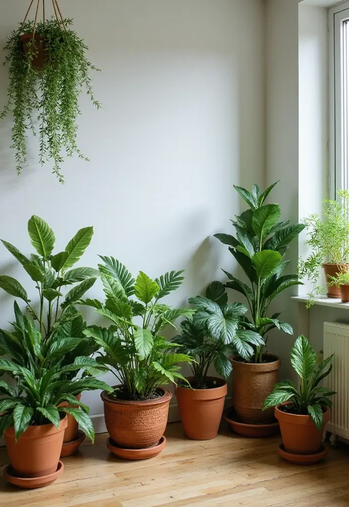 27 Earthy Decor Living Room Ideas That Feel Natural and Soothing - 4. Create a Green Corner