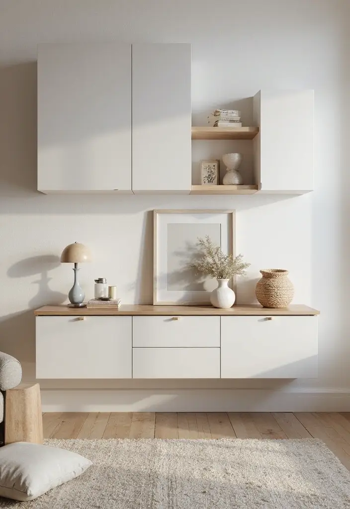 27 Living Room Storage Ideas That Keep Things Organized and Hidden - 17. Wall-Mounted Cabinets