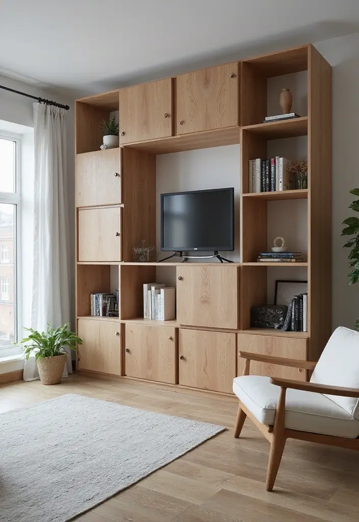 27 Living Room Storage Ideas That Keep Things Organized and Hidden - 26. Modular Cube Storage