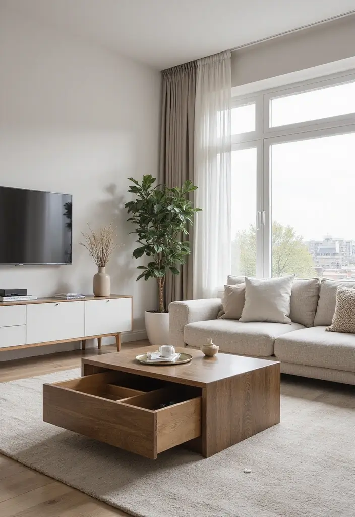 27 Living Room Storage Ideas That Keep Things Organized and Hidden - 3. Multi-Functional Coffee Table