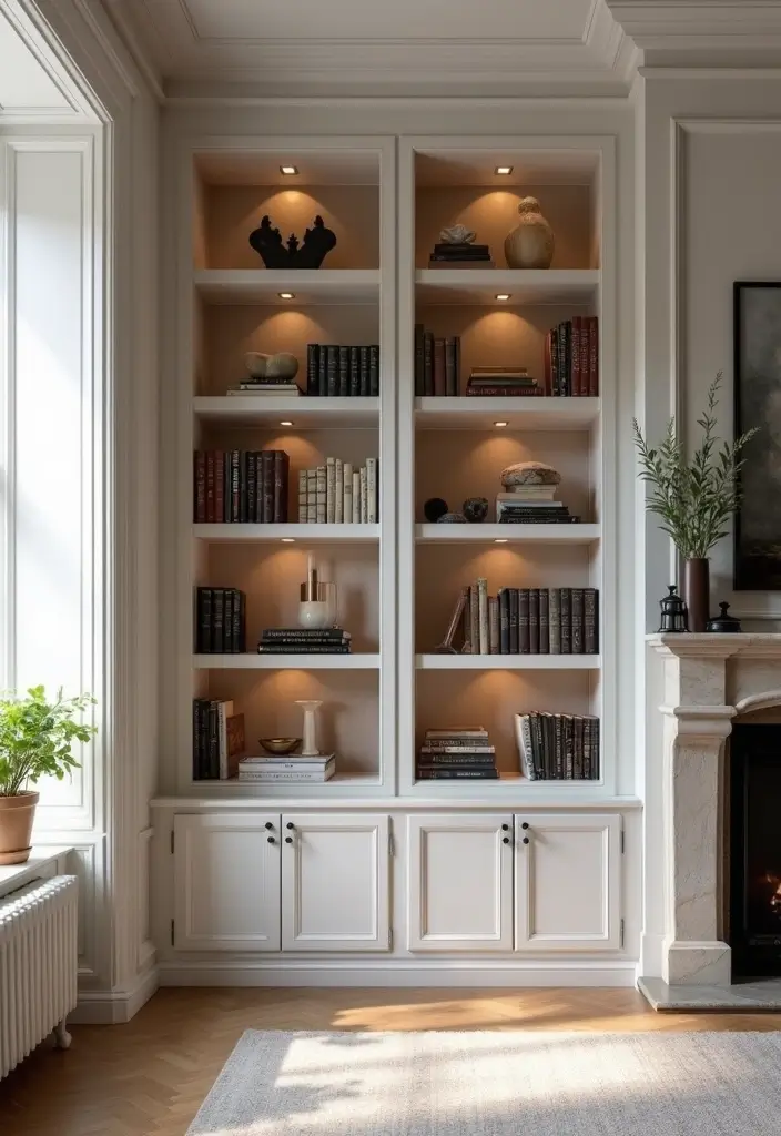 27 Living Room Storage Ideas That Keep Things Organized and Hidden - 4. Built-In Bookcases