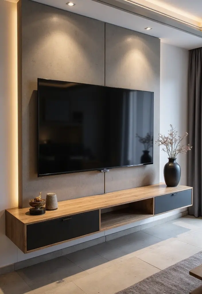 27 Living Room TV Unit Designs Modern Luxury Ideas That Feel Sleek - 1. Minimalist Floating Unit