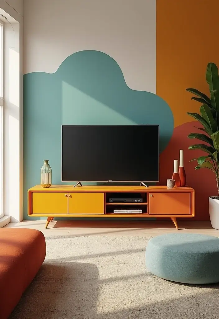 27 Living Room TV Unit Designs Modern Luxury Ideas That Feel Sleek - 13. Retro Revival