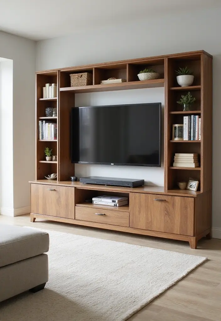 27 Living Room TV Unit Designs Modern Luxury Ideas That Feel Sleek - 22. Integrated Storage Solutions