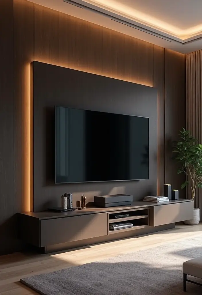 27 Living Room TV Unit Designs Modern Luxury Ideas That Feel Sleek - 27. Elegant Contrast