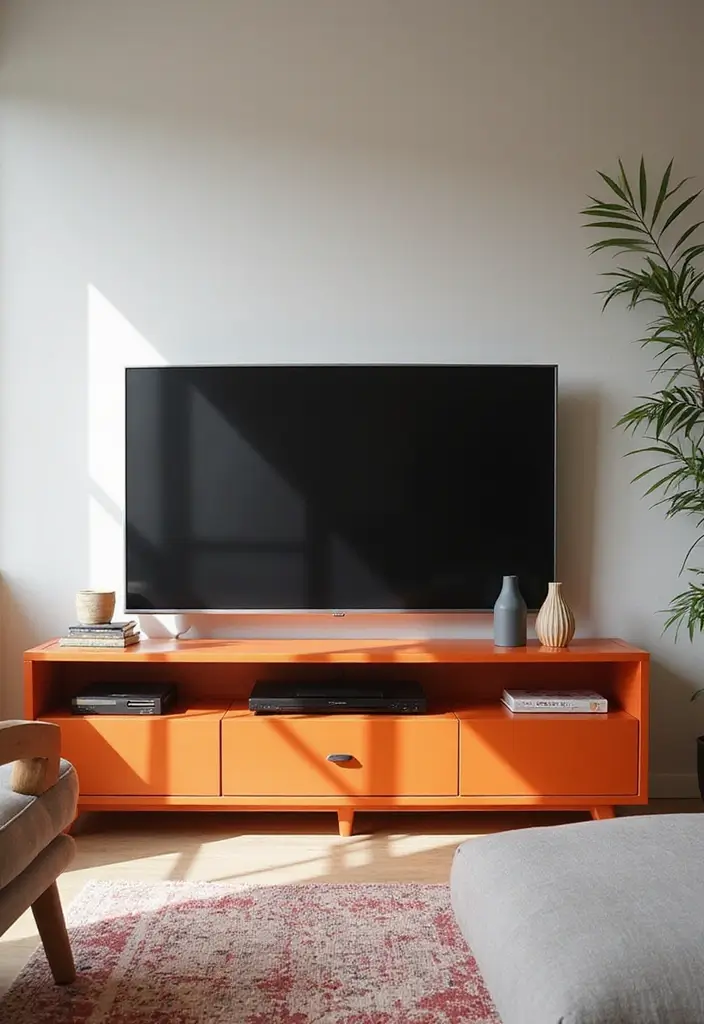 27 Living Room TV Unit Designs Modern Luxury Ideas That Feel Sleek - 7. Bold Colors