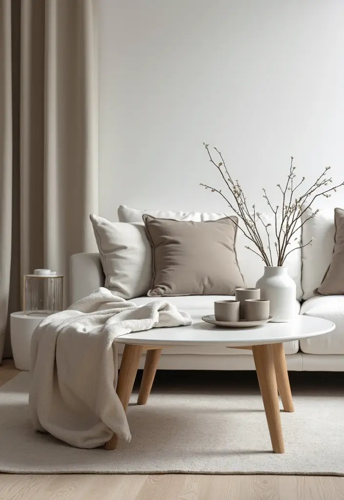 27 Living Room Table Decor Coffee Tables That Elevate the Look - 22. Monochrome Textiles