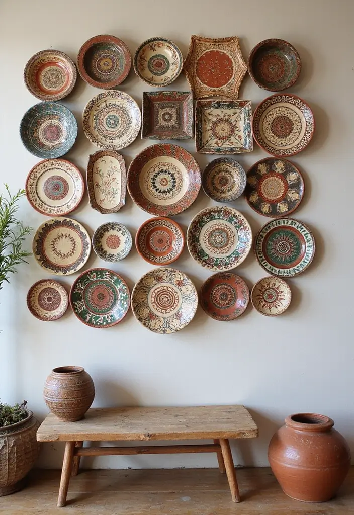 27 Living Room Wall Decor Ideas Indian Style That Add Color and Culture - 12. Handcrafted Pottery