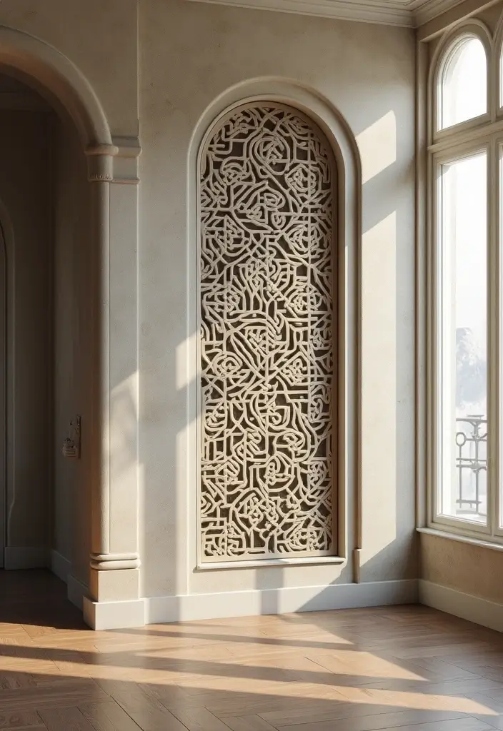 27 Living Room Wall Decor Ideas Indian Style That Add Color and Culture - 16. Decorative Wall Grilles